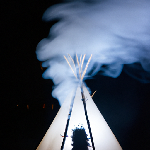 Digital smoke signals coming out of a teepee
